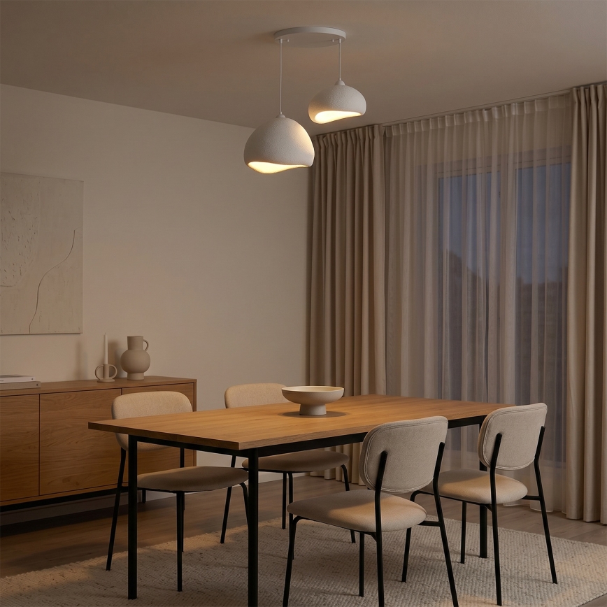 Brilagi - Lámpara colgante WABI SABI 2xE27/40W/230V Ø 70 cm blanca
