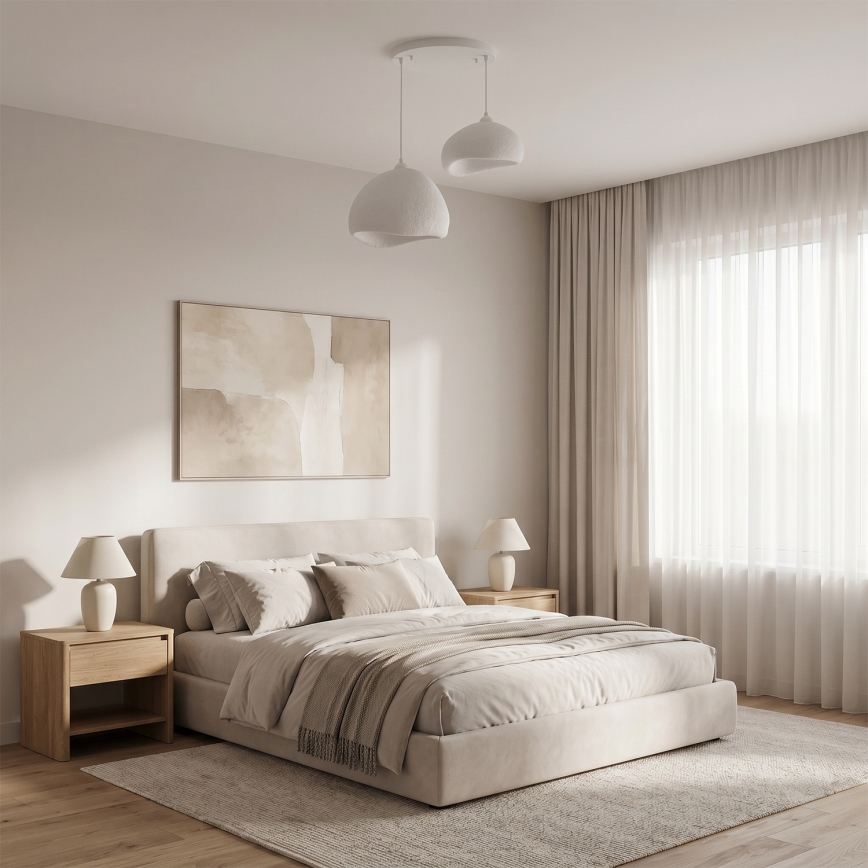 Brilagi - Lámpara colgante WABI SABI 2xE27/40W/230V Ø 70 cm blanca