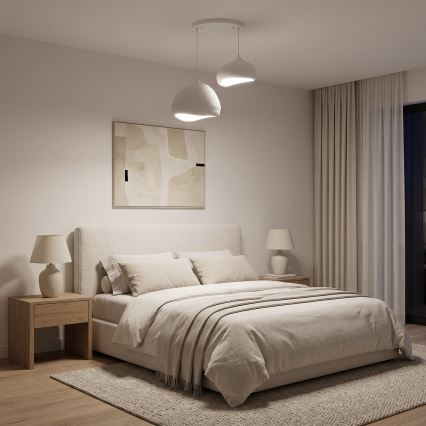 Brilagi - Lámpara colgante WABI SABI 2xE27/40W/230V Ø 70 cm blanca