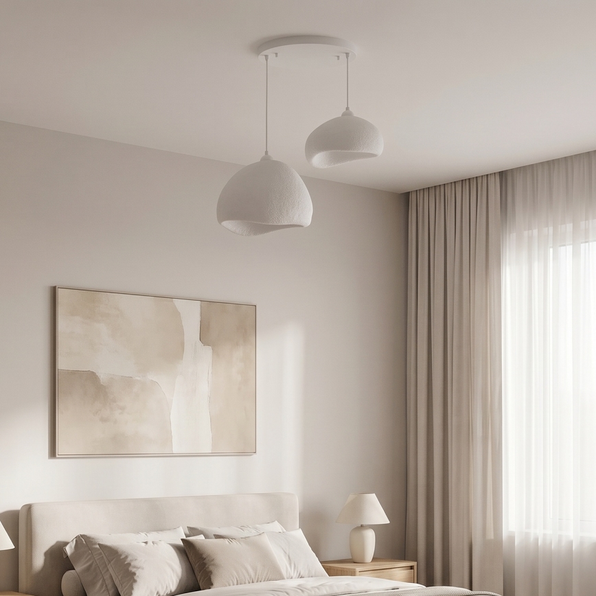 Brilagi - Lámpara colgante WABI SABI 2xE27/40W/230V Ø 70 cm blanca