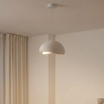 Brilagi - Lámpara colgante WABI SABI con cable 1xE27/40W/230V Ø 35 cm blanca