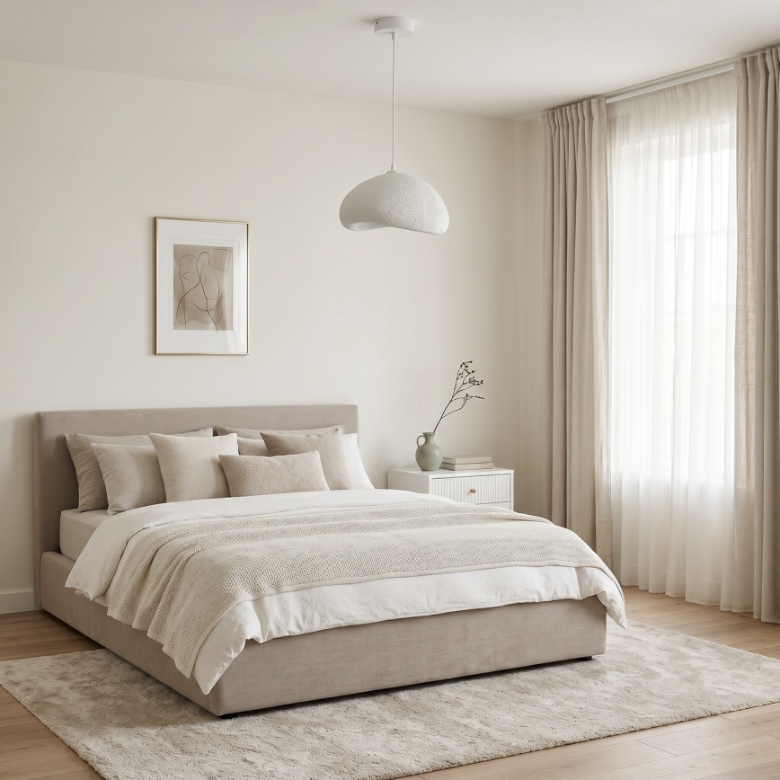 Brilagi - Lámpara colgante WABI SABI con cable 1xE27/40W/230V Ø 35 cm blanca