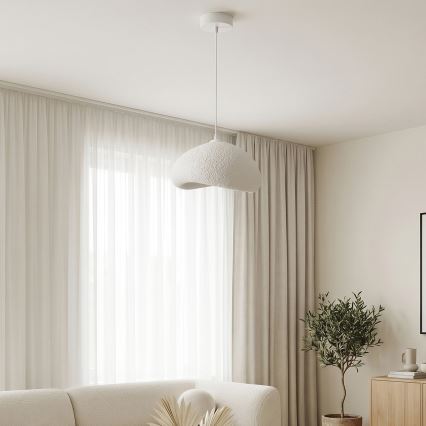 Brilagi - Lámpara colgante WABI SABI con cable 1xE27/40W/230V Ø 35 cm blanca