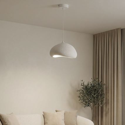 Brilagi - Lámpara colgante WABI SABI con cable 1xE27/40W/230V Ø 35 cm blanca