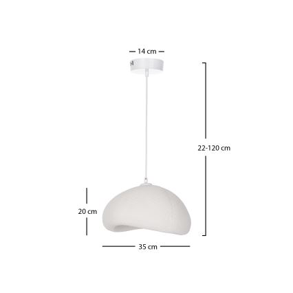 Brilagi - Lámpara colgante WABI SABI con cable 1xE27/40W/230V Ø 35 cm blanca