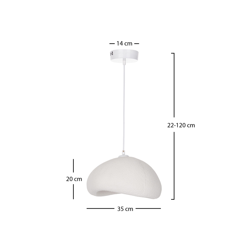 Brilagi - Lámpara colgante WABI SABI con cable 1xE27/40W/230V Ø 35 cm blanca