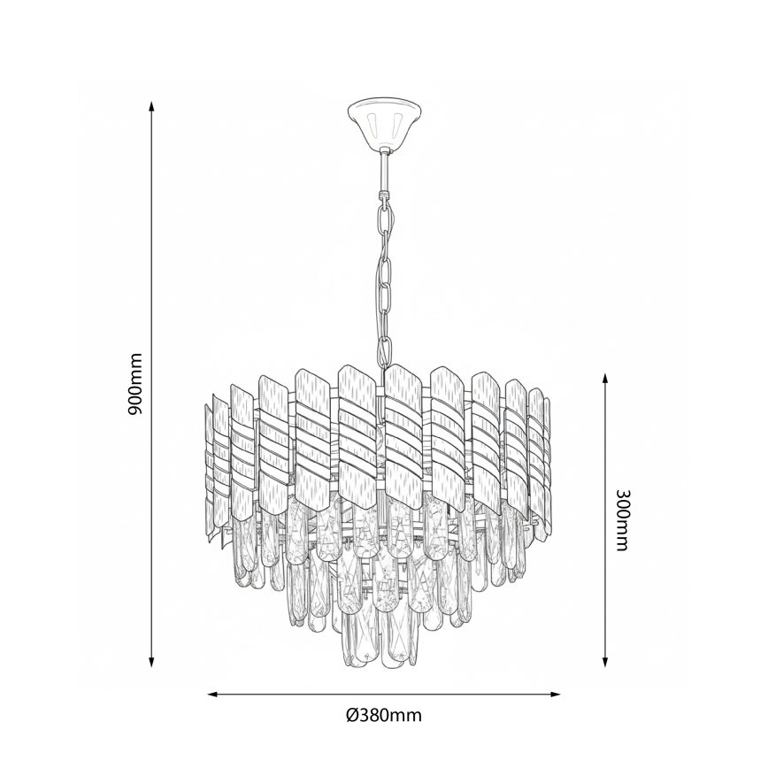 Brilagi - Lámpara de araña colgante CRISTAL 5xE14/40W/230V Ø 38 cm