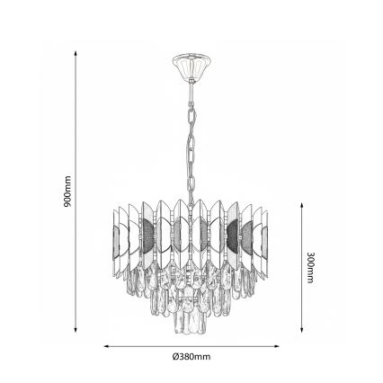 Brilagi - Lámpara de araña con cadena CRISTAL 5xE14/40W/230V Ø 38 cm