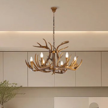 BRILAGI - Lámpara de araña con cadena DEER 6xE14/10W/230V Ø 80 cm con astas