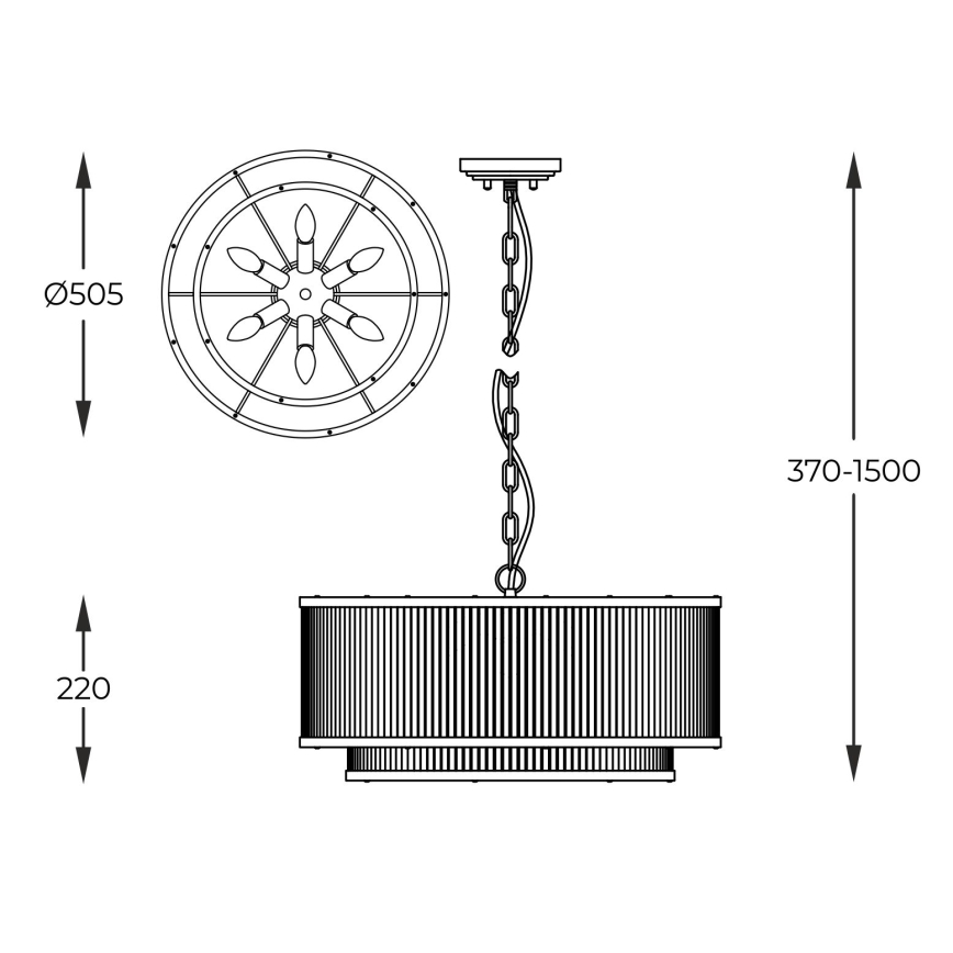 Brilagi - Lámpara de araña con cadena RAMOS 6xE14/60W/230V dorada