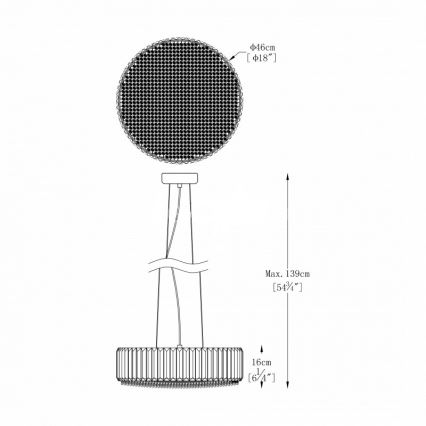 Brilagi - Lámpara de araña de cristal LED GLAMOUR sobre cable 5xG9/42W/230V