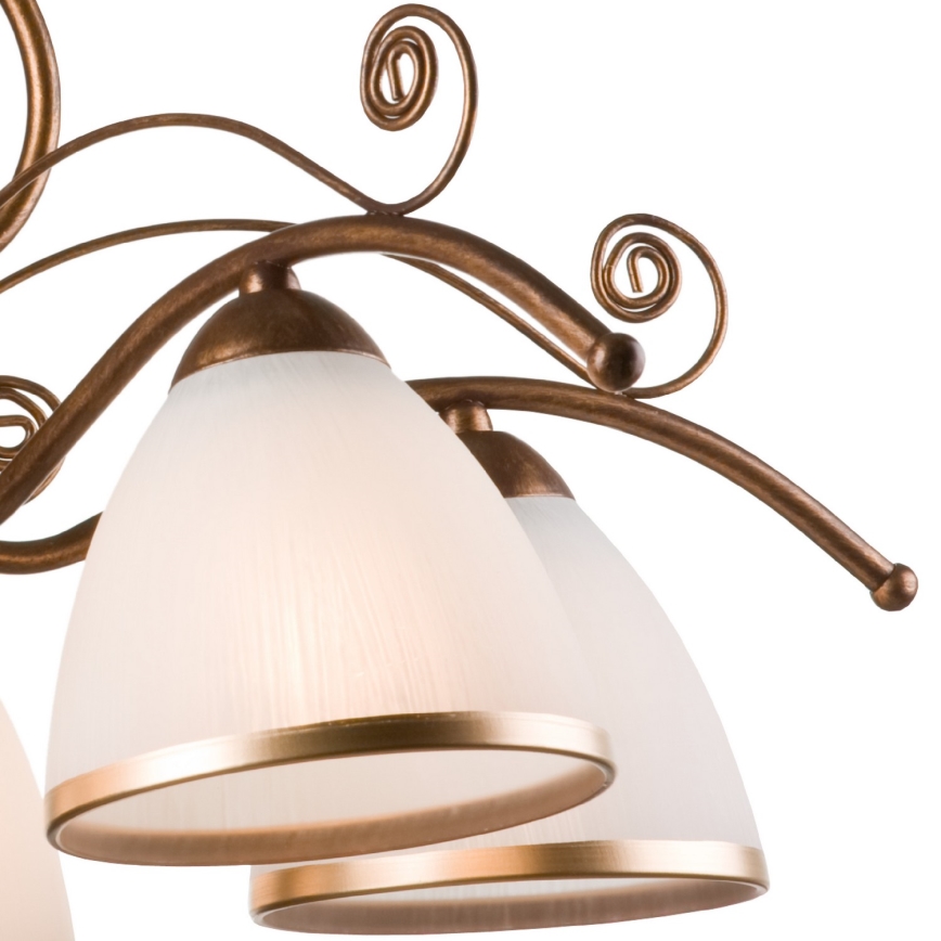BRILAGI - Lámpara de araña LED con cadena ANTICO 5xE27/60W/230V pátina de bronce