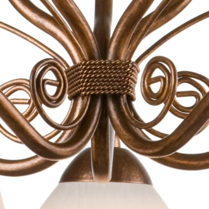 BRILAGI - Lámpara de araña LED con cadena ANTICO 5xE27/60W/230V pátina de bronce