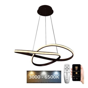Brilagi - Lámpara de araña LED regulable COSMOWAVE LED/70W/230V 3000-6500K marrón + control remoto