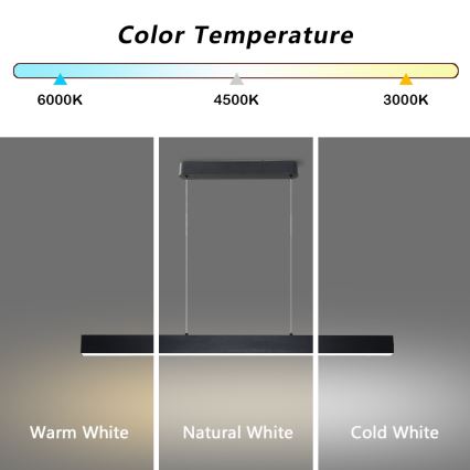 Brilagi - Lámpara de araña LED regulable SLEEKLINE SMART LED/40W/230V 3000-6000K Wi-Fi Tuya negro + control remoto