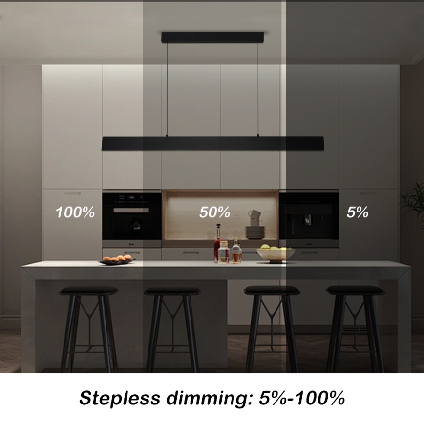 Brilagi - Lámpara de araña LED regulable SLIMLINE LED/40W/230V 3000-6000K negro + control remoto
