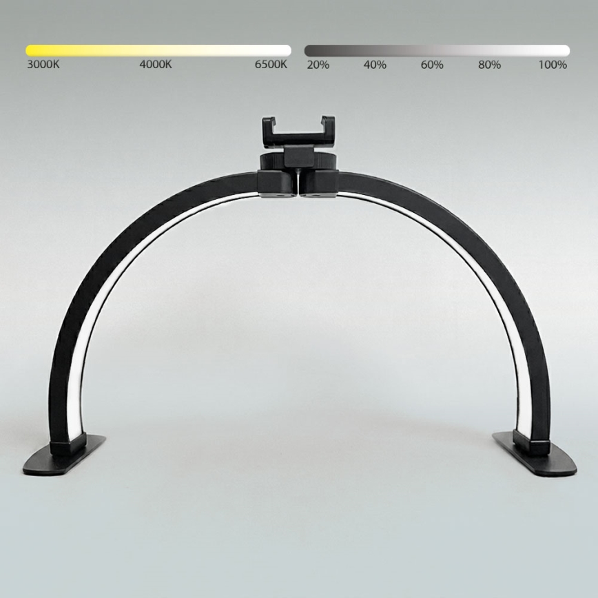Brilagi - Lámpara de mesa LED regulable con arco y soporte RADIO LED/25W/24/230V 3000/4000/6500K negra