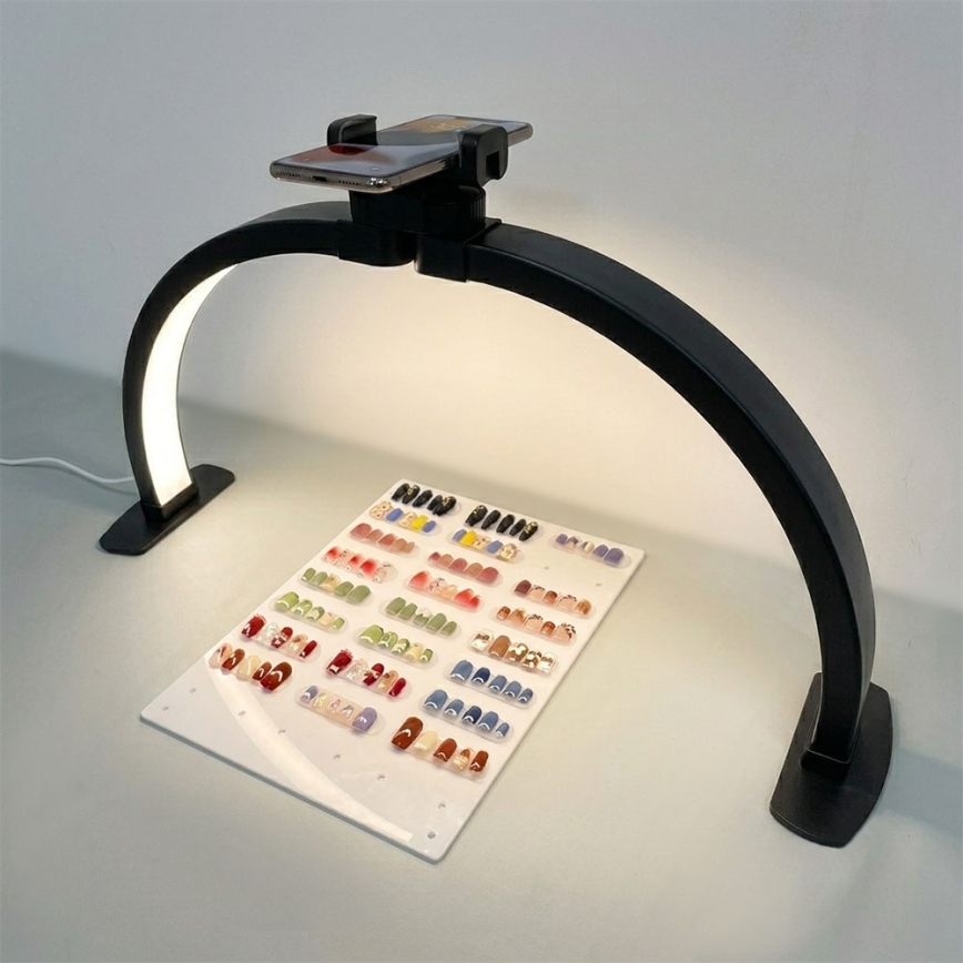 Brilagi - Lámpara de mesa LED regulable con arco y soporte RADIO LED/25W/24/230V 3000/4000/6500K negra