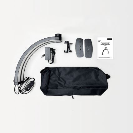 Brilagi - Lámpara de mesa LED regulable con arco y soporte RADIO LED/25W/24/230V 3000/4000/6500K negra