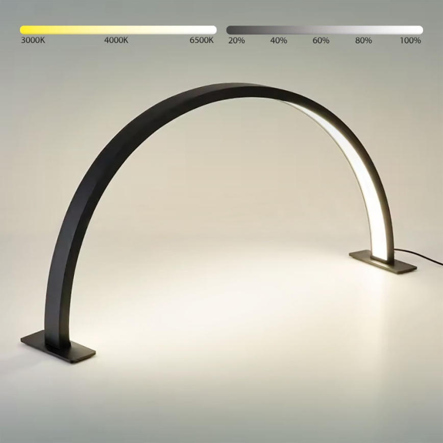 Brilagi - Lámpara de mesa LED regulable en arco RADIO LED/30W/24/230V 3000/4000/6500K negra