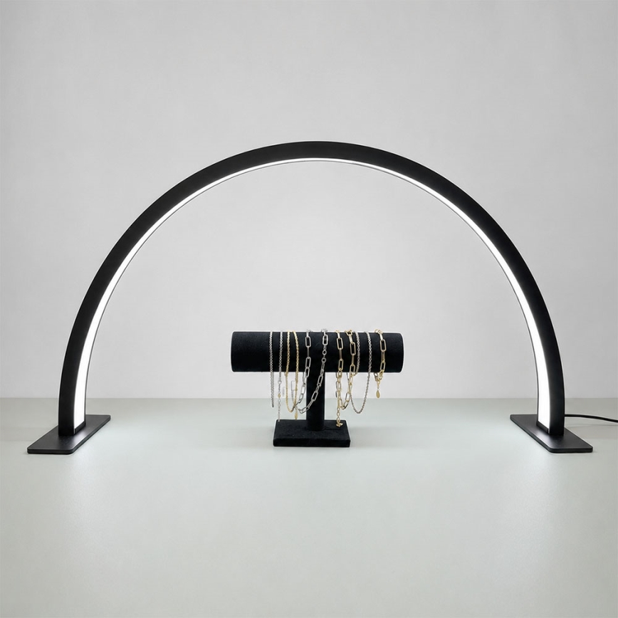 Brilagi - Lámpara de mesa LED regulable en arco RADIO LED/30W/24/230V 3000/4000/6500K negra