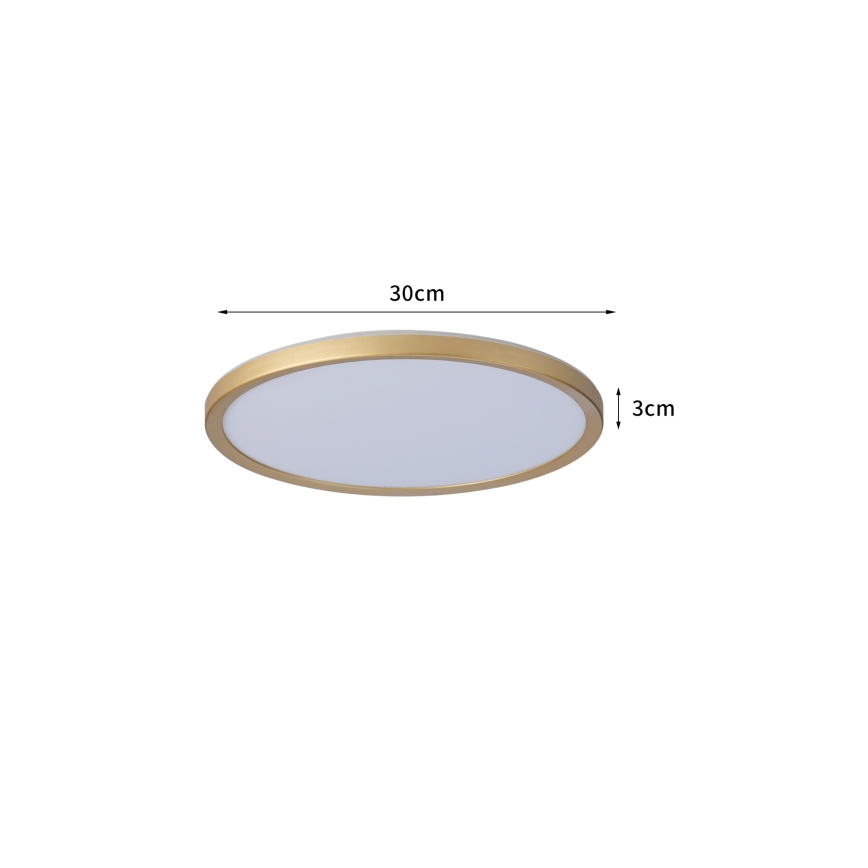 Brilagi - Plafón LED para baño ULTRA SLIM LED/18W/230V Ø 30 cm dorado IP54