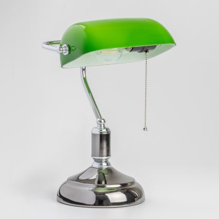 Brilagi - Lámpara de escritorio BANK OFFICE 1xE27/60W/230V negra/plateada/verde