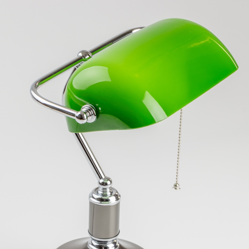 Brilagi - Lámpara de escritorio BANK OFFICE 1xE27/60W/230V negra/plateada/verde