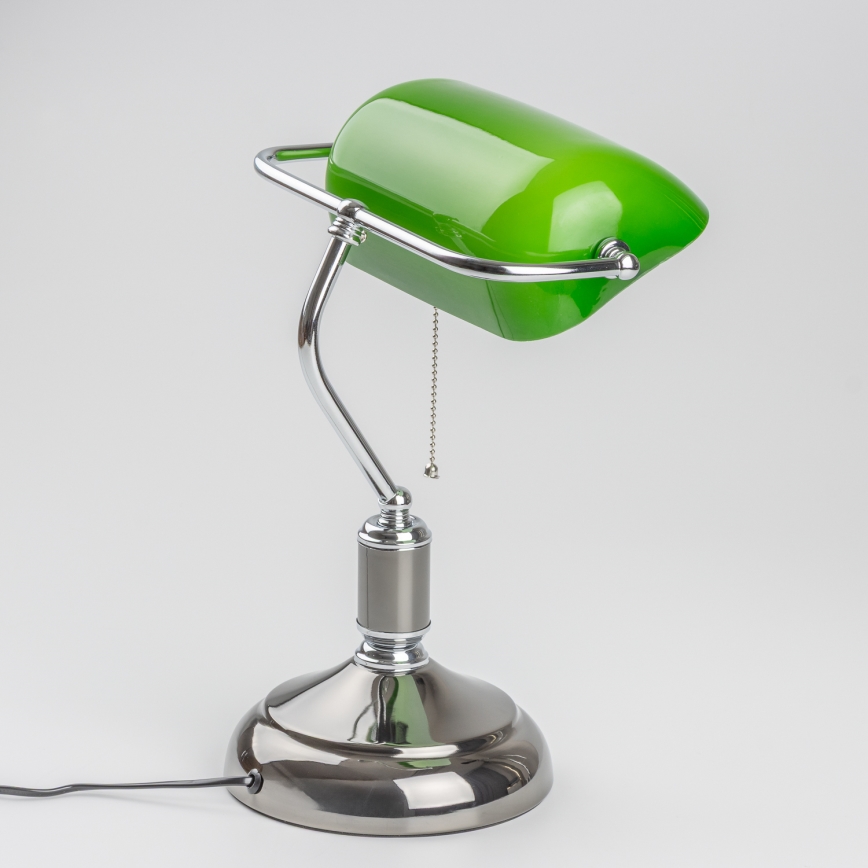 Brilagi - Lámpara de escritorio BANK OFFICE 1xE27/60W/230V negra/plateada/verde
