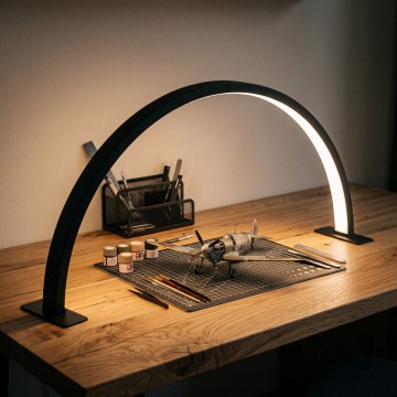 BRILAGI - Lámpara de escritorio de arco regulable para modelismo LED RADIO LED/30W/24/230V 3000/4000/6500K negra