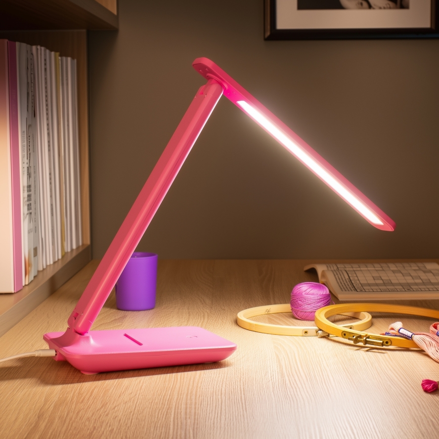 BRILAGI - Lámpara de mesa regulable MODO LED/7W/230V 3000/4000/6500K rosa