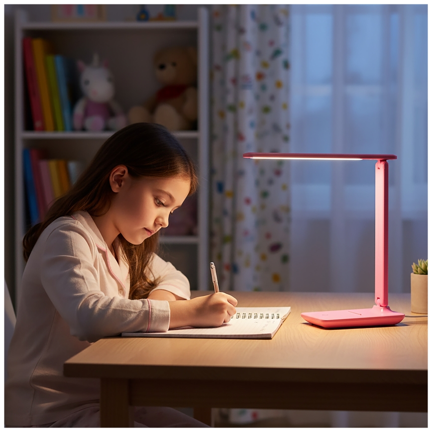 BRILAGI - Lámpara de mesa regulable MODO LED/7W/230V 3000/4000/6500K rosa