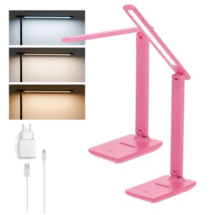 BRILAGI - Lámpara de mesa regulable MODO LED/7W/230V 3000/4000/6500K rosa