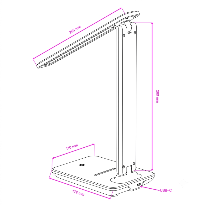 BRILAGI - Lámpara de mesa regulable MODO LED/7W/230V 3000/4000/6500K rosa