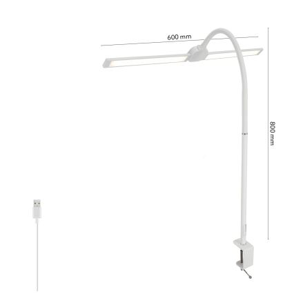 BRILAGI - Lámpara de escritorio LED regulable USB VARIO LED/14W/5V 3000-6000K blanca