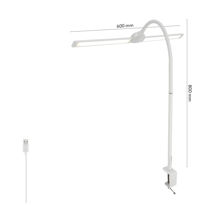 BRILAGI - Lámpara de escritorio LED regulable USB VARIO LED/14W/5V 3000-6000K blanca