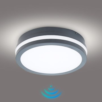 Brilagi - Lámpara de exterior LED con sensor BENE LED/18W/230V diá. 22 cm antracita IP54