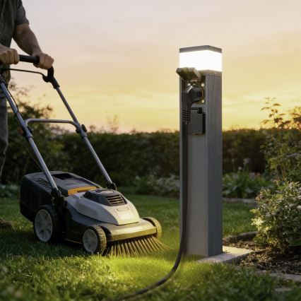 BRILAGI - Lámpara exterior con 2 tomas SCHUKO PILLAR 1xG9/11W/230V IP44 antracita
