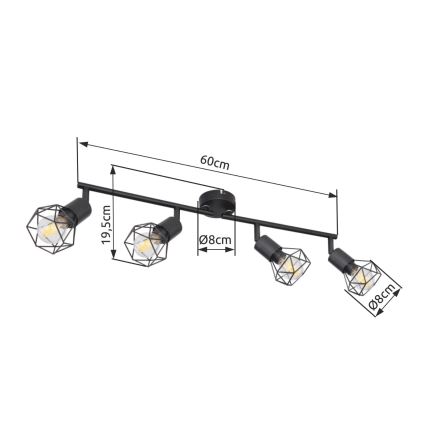 Brilagi - Lámpara de focos CAGE 4xE14/40W/230V