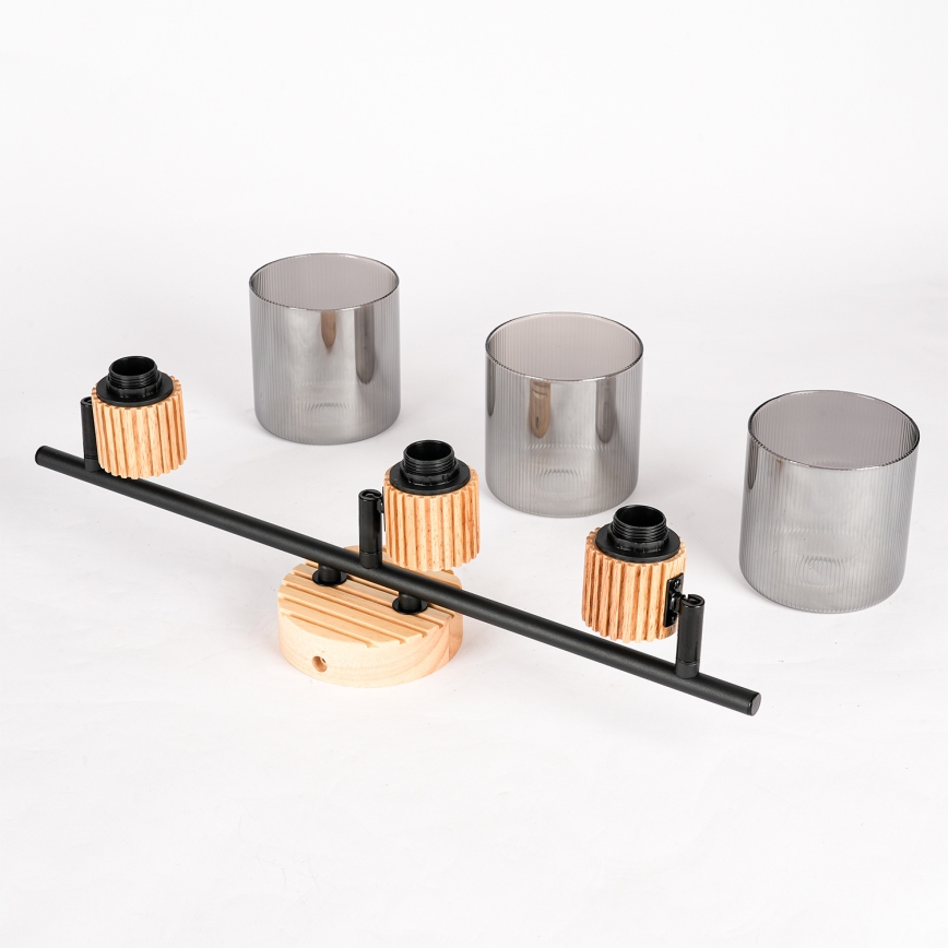 BRILAGI - Lámpara de focos HYGGE 3xE14/15W/230V madera/ahumado