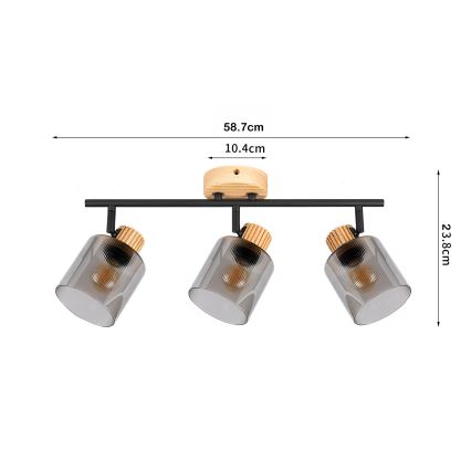 BRILAGI - Lámpara de focos HYGGE 3xE14/15W/230V madera/ahumado