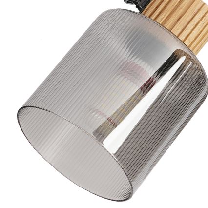 Brilagi - Lámpara de focos HYGGE 4xE14/15W/230V madera/ahumado