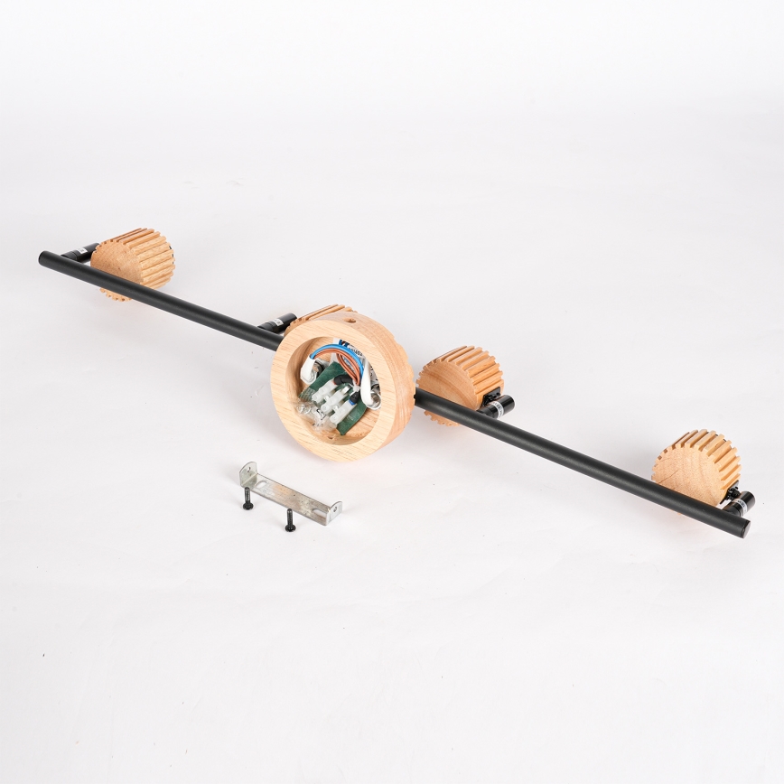 Brilagi - Lámpara de focos HYGGE 4xE14/15W/230V madera/ahumado