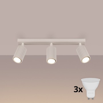 Brilagi - Lámpara de focos LED CRESTO 3xGU10/10W/230V color crema