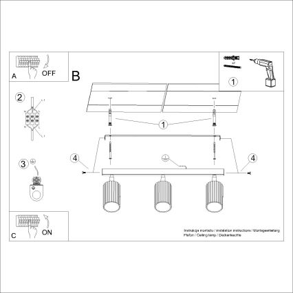 Brilagi - Lámpara de focos LED CRESTO 3xGU10/10W/230V color crema