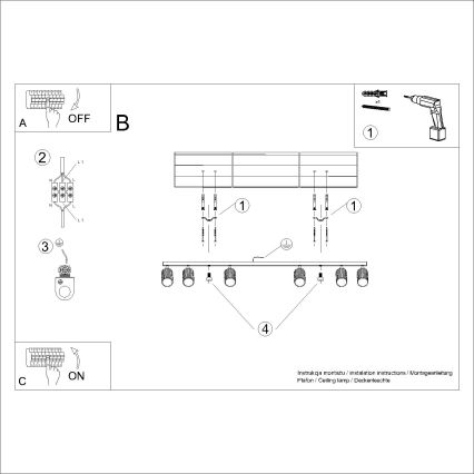 Brilagi - Lámpara de focos LED CRESTO 6xGU10/10W/230V negra