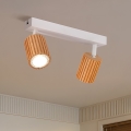 Brilagi - Lámpara de focos MODERN WOOD 2xGU10/8W/230V madera/blanco