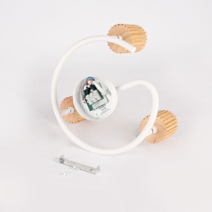 Brilagi - Lámpara de focos MODERN WOOD 3xGU10/8W/230V madera/blanco