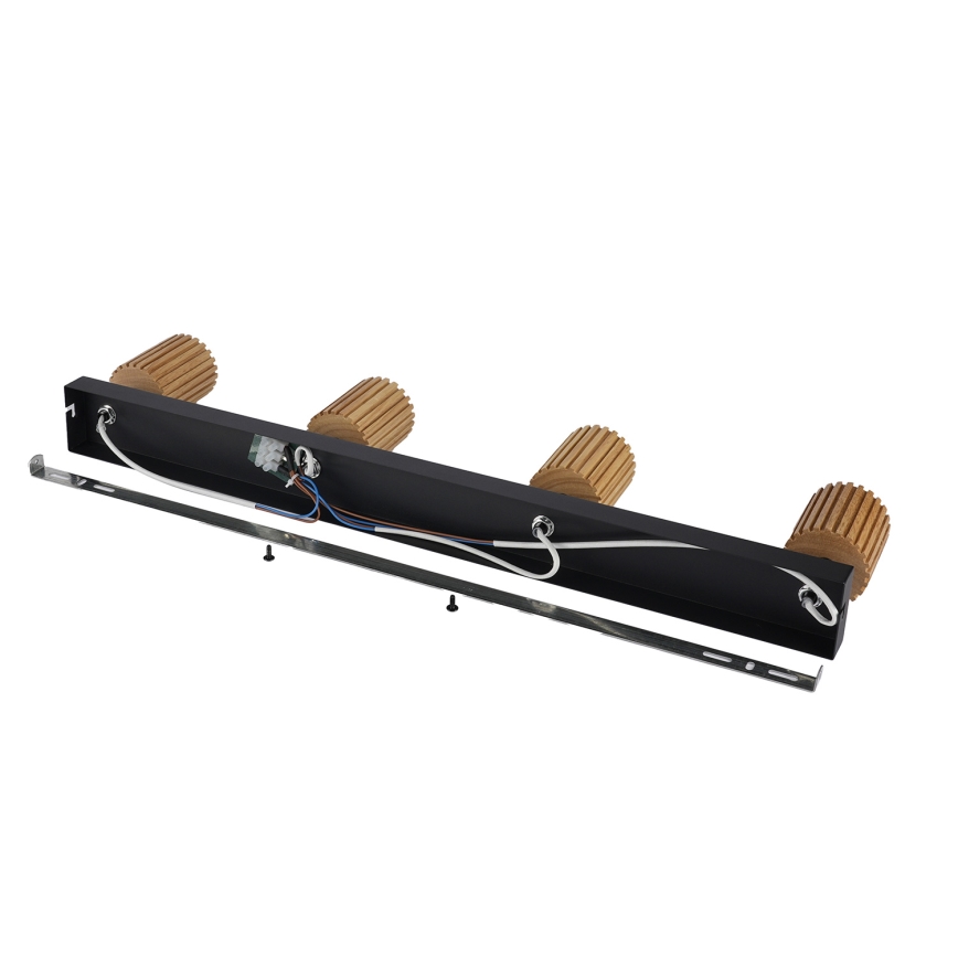 Brilagi - Lámpara de focos MODERN WOOD 4xGU10/8W/230V madera/negro