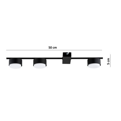 Brilagi - Lámpara de focos MONO 3xGX53/12W/230V negra